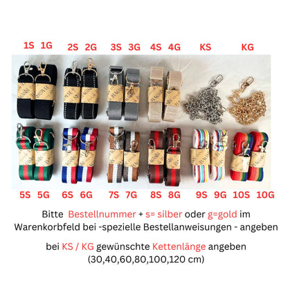Handtasche ADINA zweifarbig mit Streifen