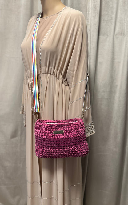 Handtasche ADINA zweifarbig mit Streifen